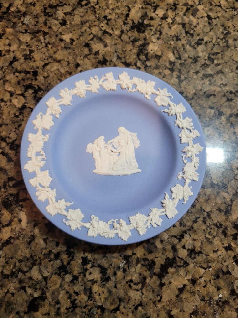 Wedgwood Lavender Jasperware Plate with White Relief